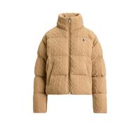 Woll-Kaschmir-Pufferjacke mit Zopfmuster XXL Tan