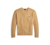 Woll-Kaschmir-Pullover mit Zopfmuster L Tan