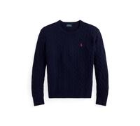 Woll-Kaschmir-Pullover mit Zopfmuster S Blue