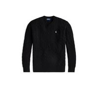 Woll-Kaschmir-Pullover mit Zopfmuster XXS Black