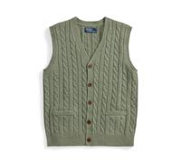 Woll-Kaschmir-Pullunder mit Zopfmuster XL Green