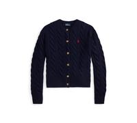 Woll-Kaschmirstrickjacke mit Zopfmuster S Blue