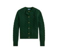 Woll-Kaschmirstrickjacke mit Zopfmuster S Green