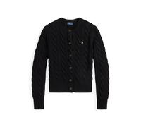 Woll-Kaschmirstrickjacke mit Zopfmuster XL Black