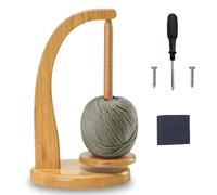 Wollabwickler, Wollhaspel Rotierender Yarn, Rotierender Magnetischer Garnständer Aus Holz, Yarn Winder Garnrollenhalter, für Häkel und Strickzubehör Geschenke (Holzfarbe)