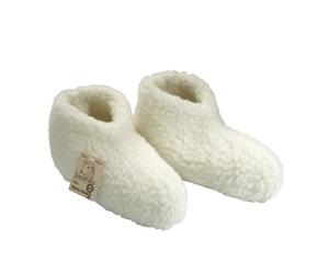 Wollartikel Bettschuh Wolle ecru