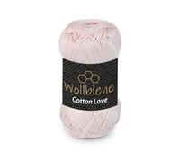 Wollbiene Cotton Love Baumwollgarn 50g / 125m - 100% Baumwolle - Häkelgarn & Strickgarn für Amigurumi, Babydecken, Kleidung (31 pastell pink)