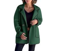 Wollblazer Damen Winter Kurz, Winter Wolljacke Damen Kurz Weiß Wendejacke Elegant Übergangsjacke Vorne Offen Revers Strickjacke Mit Taschen Bequeme Warm Übergroße Pullover Kurzblazer Übergangsjacke