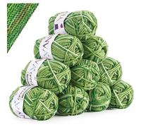 Wolle Häkelwolle Sockenwolle Farbverlauf 10x25g Mehrfarbig Apfelgrün