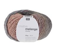 Wolle Rico Creativ 90m 50g waschbar Grau/Rosa