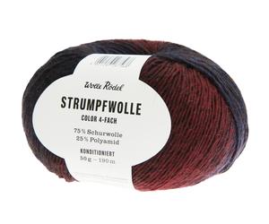 Wolle Rödel Strumpfwolle Color Marine/Beere