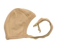 Wolle Seide Babymütze sand-beige 68