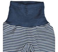 Cosilana Schlupf-Babyhose mit Bund aus Bio Wolle / Seide 74/80 Geringelt Marine