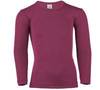 Wolle Seide Kinder Langarmshirt beere 140