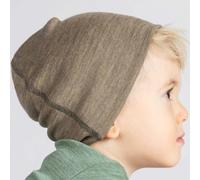 Wolle Seide Mütze walnuss 92/98