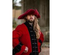 Wollfilzhut Dreispitz Rot "Hugo"