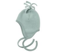 Wollfleece Babymütze Zipfel bergblau 74/80