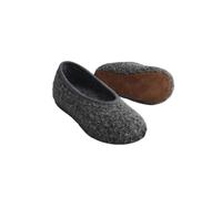 WollGäng Wollhausschuh Anthrazit 35-36 Flexibel Faltbar 100% Wolle Wildleder