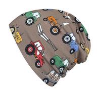 Wollhuhn Jungen/Mädchen Shorties Beanie/Beanie-Mütze/Kinder-Mütze Bequem Viele Motive Jersey Zweilagig Gefüttert Übergangszeiten (Öko-Stoffe/Bio) 2024202401 (Shorty Trecker Braun/Bunt, M)