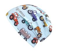 Wollhuhn Jungen/Mädchen Shorties Beanie/Kinder-Mütze Bequem Jersey Zweilagig Gefüttert Übergangszeiten (Öko-Stoffe/Bio) 2024202401 (Shorty Trecker/Traktor Mint, M)