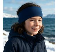 Wollhuhn ÖKO Kinder/Jungen/Mädchen Warmes Stirnband/Haarband Zweilagig Fleece Viele Farben 20250810 (Dunkelblau Sportfleece, Einheitsgröße)