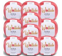 Wollidu Kira 100% Baumwolle zum Stricken und Häkeln 10 x 50g Set Häkelgarn Strickgarn - Lachs