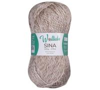 Wollidu Sina Wolle zum Stricken und Häkeln 100g Premium Strickwolle/Häkelwolle Set OEKO-TEX zertifiziert 1 x 100g/170m 80% Polyacryl 20% Schafwolle mulesing-frei - Beige Melange