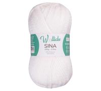 Wollidu Sina Wolle zum Stricken und Häkeln 100g Premium Strickwolle/Häkelwolle Set OEKO-TEX zertifiziert 1 x 100g/170m 80% Polyacryl 20% Schafwolle mulesing-frei - Weiß