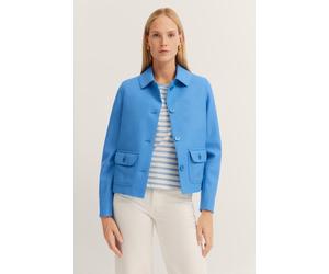 Wolljacke BUGATTI, Damen, Gr. 36, blau (320, hellblau), 100% Wolle, unifarben, regular fit, normaler Saum, Jacken, aus 100 % Wolle (99145945-36) 320, hellblau