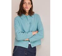 Wolljacke CECIL, Damen, Gr. XL (44), blau (strong mint), Web, Obermaterial: 100% Polyester, unifarben, regular fit taillenbedeckt, Manschette, Jacken Wolljacke, in Woll-Optik (46292042-XL)