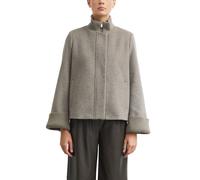 Wolljacke COMMA, Damen, Gr. 42, grau (taupe melange), Fleece, Obermaterial: 50% Wolle, 40% Polyester, 4% Polyamid, 3% Viskose, 3% sonstige Fasern. Futter: 55% Polyester, 45% Viskose, meliert, bequem h