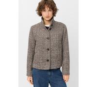 Wolljacke FUCHS SCHMITT "Wolljacke", Damen, Gr. 48, braun (checkbraun), Web, Obermaterial: 49% Polyester, 35% Polyacryl, 14% Wolle, 2% sonstige Fasern, kariert, regular fit normal, hoch geschlossener