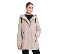 Wolljacke GIL BRET "Damen mit Kapuze", Damen, Gr. 42, hellbraun, Bouclé, Obermaterial: 32% Baumwolle, 27% Polyester, 18% Wolle, 18% Polyacryl, 5% diverse Faserarten; Besatz: 100% Polyamid; Futter: 100