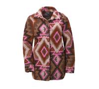 Wolljacke GOLDNER "Hemdjacke", Damen, Gr. 44, braun (braun, pink, gemustert), Obermaterial: 50% Polyester PES. 50% Wolle WO., Jacken (14151910-44) braun, pink, gemustert