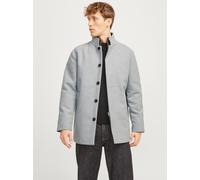 Wolljacke JACK & JONES "JJEHARRISON WOOL JACKET SN", Herren, Gr. L, grau (light grau melange), Web, Obermaterial: 55% Polyester, 40% Wolle, 5% sonstige Fasern, meliert, normal Po-bedeckend, Rippbündch