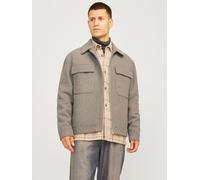Wolljacke JACK & JONES "JPRCCRUSSEL WOOL BLEND JACKET SN", Damen, Gr. S, beige (greige), Web, Obermaterial: 55% Polyester, 40% Wolle, 5% sonstige Fasern, meliert, regular fit, Jacken Wolljacke (862494