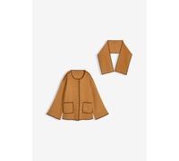 Wolljacke mit Zierstickerei (2tlg. Set mit Schal) 42