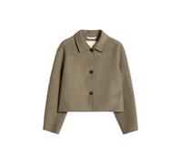 Outdoorjacke MARC O'POLO "aus hochwertigem Melange-Doubleface", Damen, Gr. 40, stone taupe melange, Obermaterial: 50% Wolle, 47% Polyester, 3% Sonstige Fasern, unifarben, regular fit, blind abgesteppt
