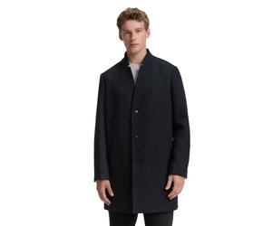 Wolljacke TOM TAILOR DENIM, Herren, Gr. S, schwarz (schwarz navy twill), Web, Obermaterial: 71% Polyester, 23% Wolle, 2% Polyacryl, 2% Viskose, 2% sonstige Fasern. Futter: 100% Polyester, unifarben, r