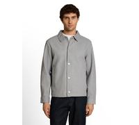 Wolljacke TOM TAILOR DENIM, Herren, Gr. XXL, grau (medium silber grau melange), Web, Obermaterial: 100% Polyester. Futter: 100% Polyester, unifarben, normal hüftbedeckend, Rundhals, Jacken, mit Druckk