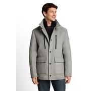 Wolljacke TOM TAILOR, Herren, Gr. M, mid grau melange, Feinstrick, Obermaterial: 80% Polyester, 20% Wolle. Futter: 100% Polyester, regular fit normal, Jacken, mit abnehmbarer Innenjacke (74602428-M) m