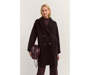 Wollmantel BUGATTI "Flexcity", Damen, Gr. 44, 690, rost, 75% Wolle, 25% Polyamid, unifarben, regular fit, normaler Saum, Mäntel, im Regular Fit und Oversized-Optik mit Reverskragen (48248130-44) 690, 