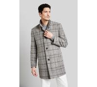 Wollmantel BUGATTI, Herren, Gr. 52, grau (hellgrau), 49% Polyester, 21% Polyacryl, 18% Wolle, 12% Baumwolle, kariert, slim fit, normaler Saum, Mäntel, im Karodesign (94996200-52) hellgrau
