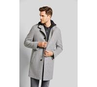 Wollmantel BUGATTI, Herren, Gr. 58, grau (hellgrau), 46% Polyester, 20% Polyacryl, 18% Wolle, 16% Baumwolle, meliert, slim fit, normaler Saum, Mäntel Wollmantel, im mellierten Design (14128251-58)