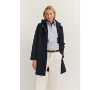 Wollmantel BUGATTI "Modern Fit", Damen, Gr. 44, 390, marine, 50% Viskose, 50% Wolle, unifarben, normal, normaler Saum, Mäntel Wollmantel, mit Kapuze & herausnehmbarer Weste (78135856-44)