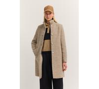 Wollmantel BUGATTI "Modern Fit", Damen, Gr. 44, 40, beige, 52% Polyester, 25% Polyacryl, 23% Wolle, unifarben, normal, normaler Saum, Mäntel Wollmantel, mit Flexcity Stretch und Stehkragen (55318354-4