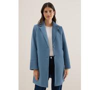 Wollmantel CECIL, Damen, Gr. XXL (46), beige (moonstone blau), Stoff, Obermaterial: 90% Polyester, 10% Viskose. Futter: 100% Polyester, unifarben, comfort fit ca. Mitte Oberschenkel, V-Ausschnitt, abg