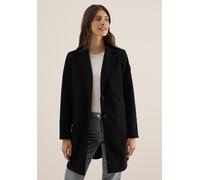 Wollmantel CECIL, Damen, Gr. XXL (46), schwarz, Stoff, Obermaterial: 90% Polyester, 10% Viskose; Futter: 100% Polyester, unifarben, comfort fit ca. Mitte Oberschenkel, V-Ausschnitt, abgesteppt, Mäntel