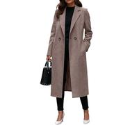 Wollmantel Damen Lang Grosse Grössen Herbstmantel Damen Elegant Blau Mantel Lässig Herbst Coat Women Modisch Damens Wollmantel