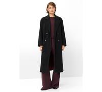 Wollmantel FUCHS SCHMITT, Damen, Gr. 42, schwarz, Web, Obermaterial: 75% Wolle, 20% Polyamid, 5% Kaschmir, clean, unifarben, ca. Mitte Wade, V-Ausschnitt, abgesteppte Kante, Mäntel, Regular Fit, Wollm
